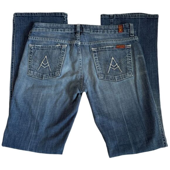 7 For All Mankind A Pocket Flare Bootcut Jeans Women's Size 30 - Picture 1 of 12